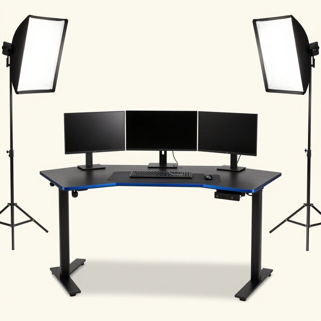 YRLLENSDAN Z-Shaped Gaming Desk