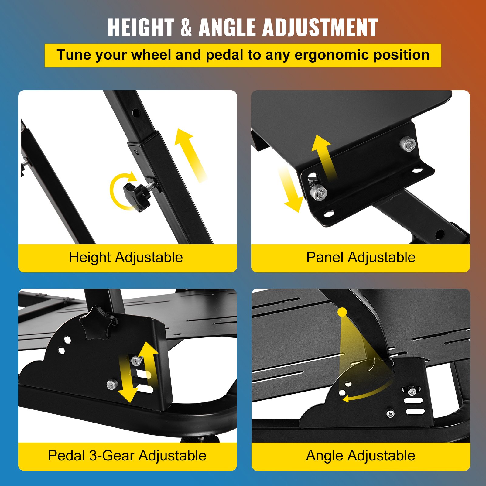 VEVOR Racing Simulator Steering Wheel Stand - Image 2