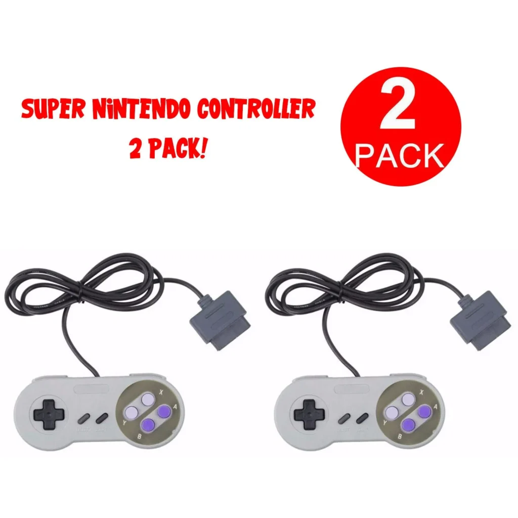 2-Pack Wired SNES-Style Controllers with 6 ft Cables