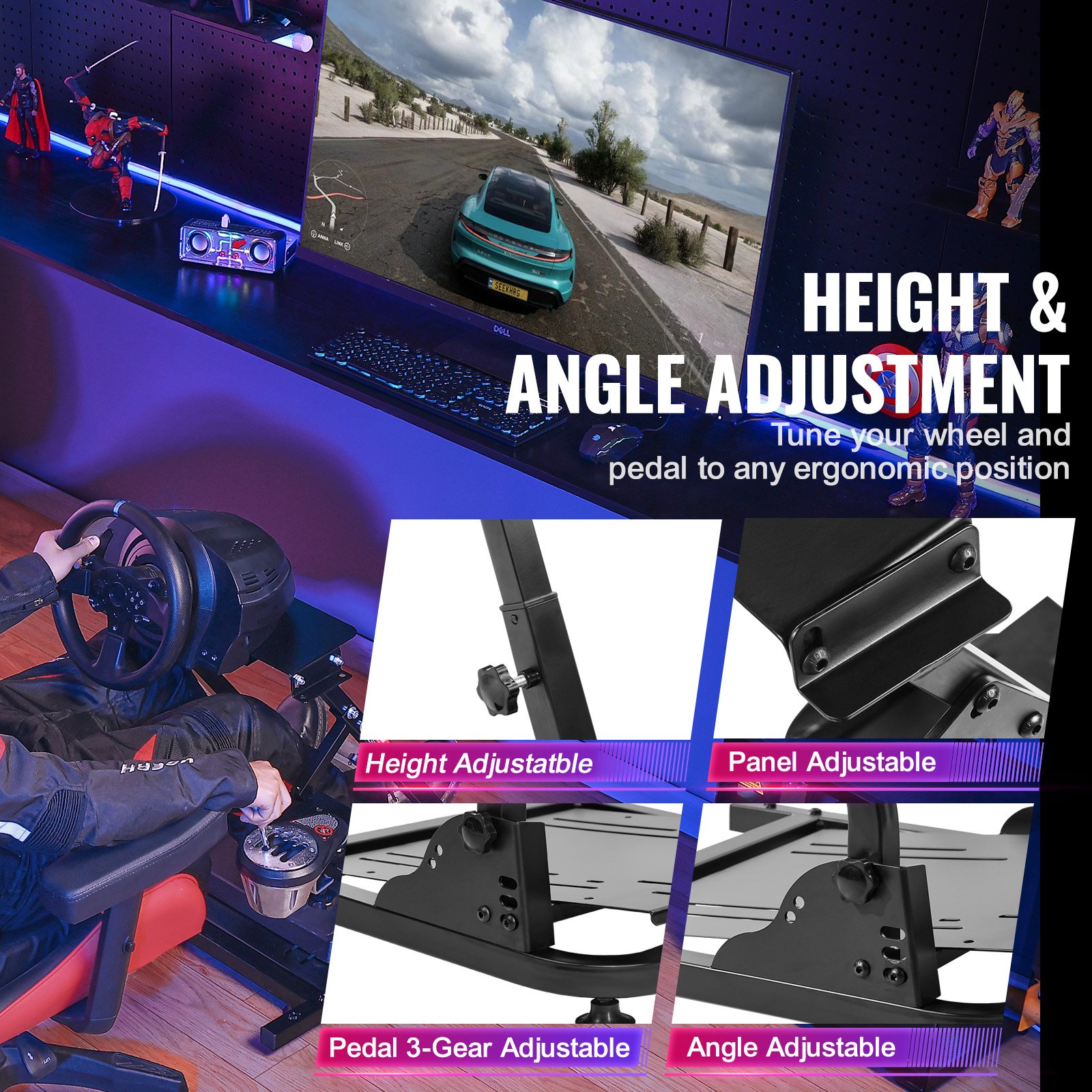 VEVOR Racing Simulator Steering Wheel Stand - Image 3
