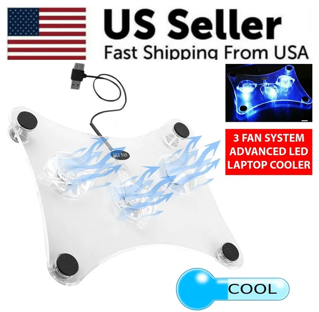 3-Fan LED Laptop Cooling Pad