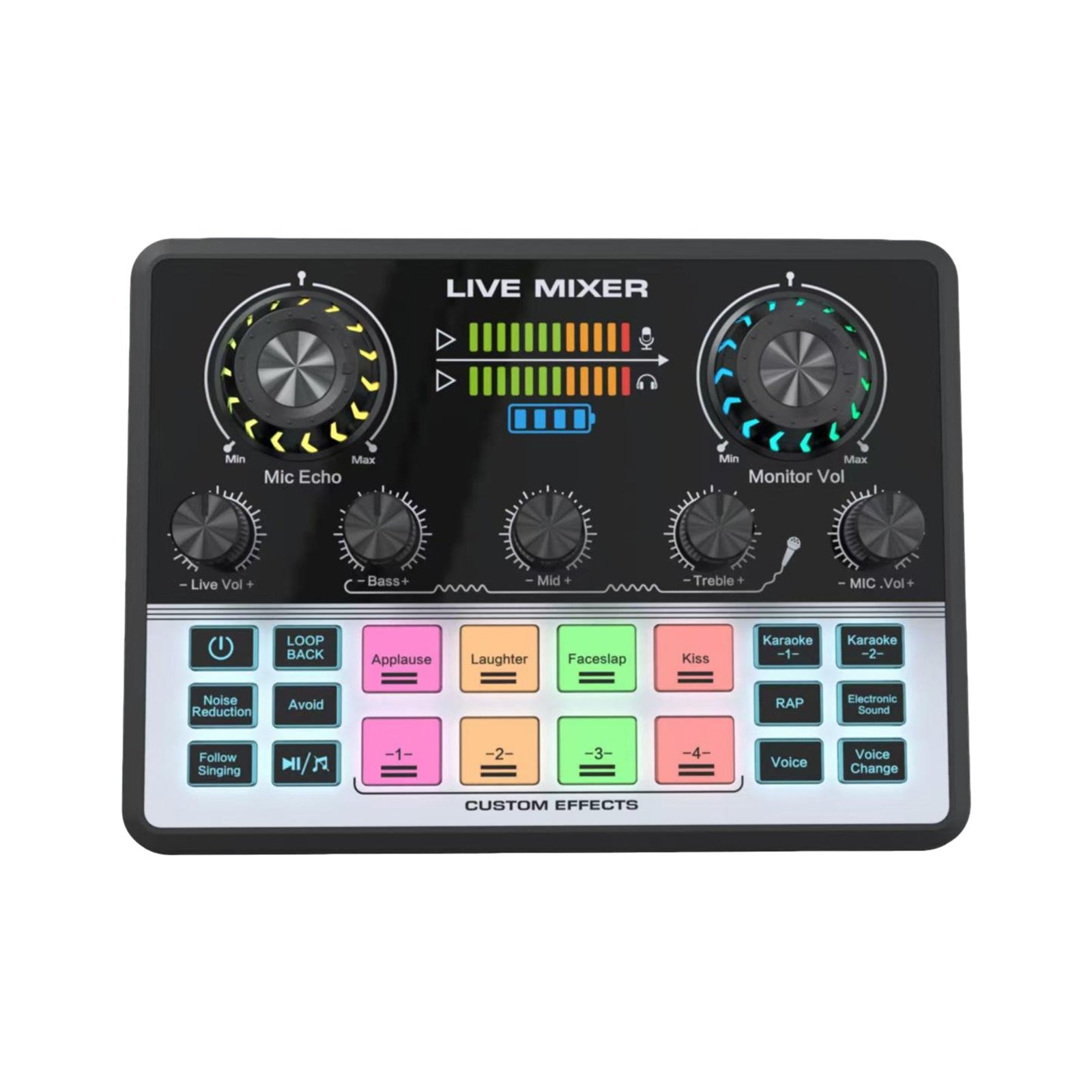 Live Streaming Sound Card Mixer — Rechargeable