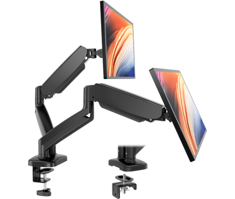 Dual Monitor Arm — Gas Spring Desk Mount