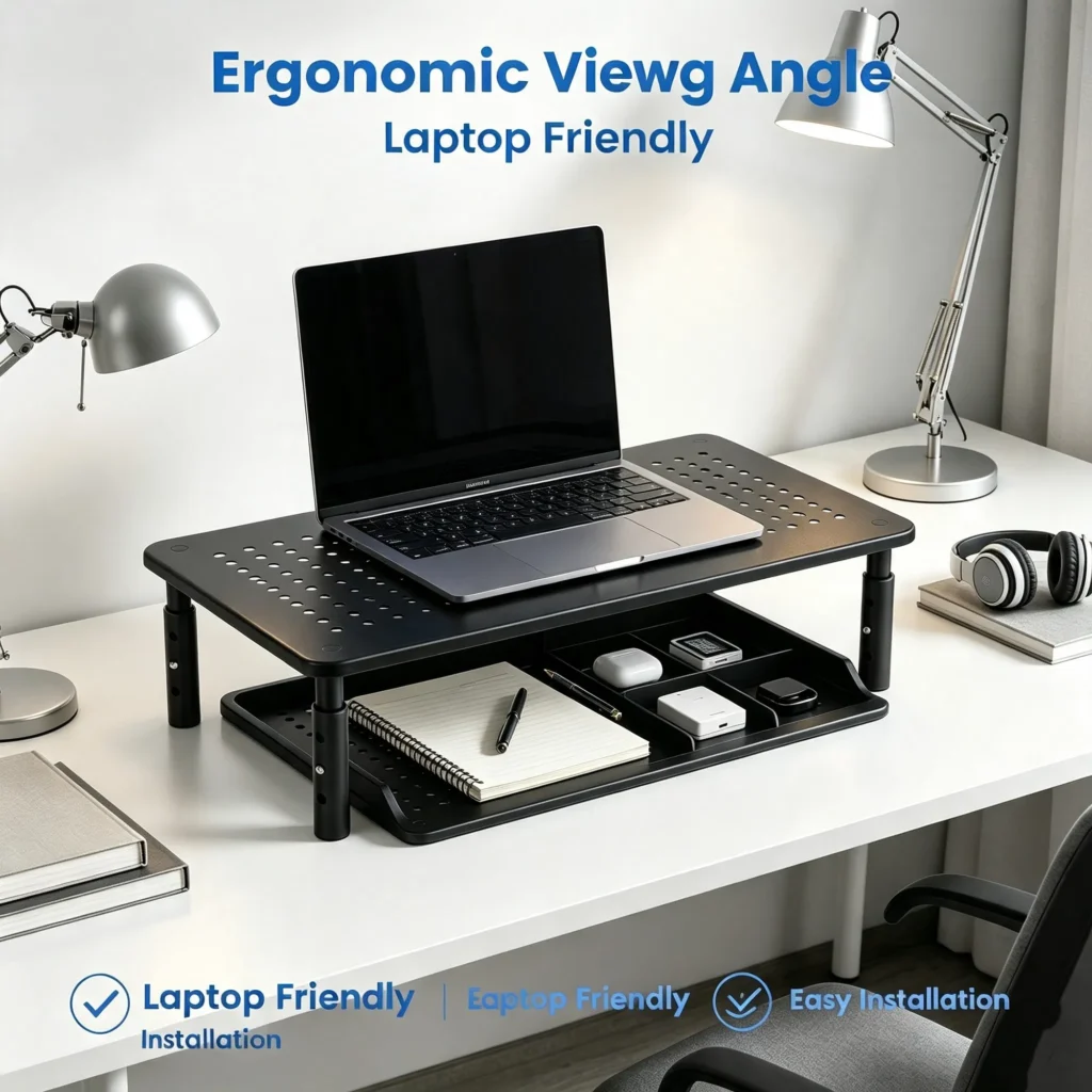 3-Level Adjustable Metal Monitor Riser