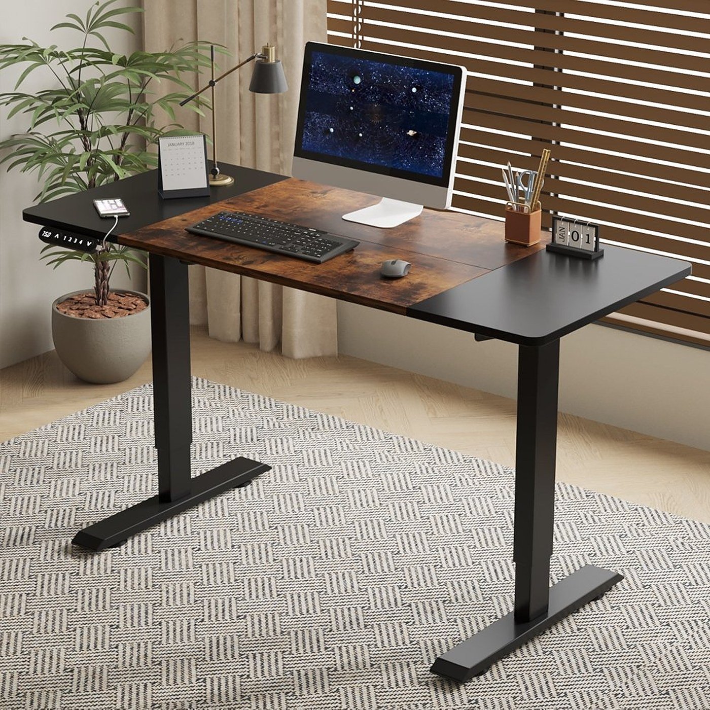 Electric height-adjustable standing gaming desk